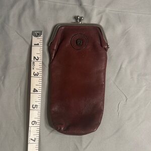 Etienne Aigner Burgundy Leather Glasses case